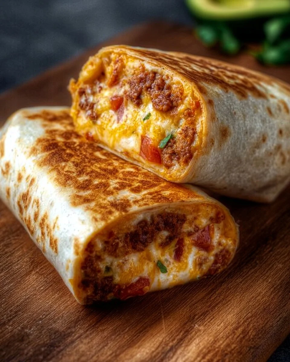 Delicious homemade grilled cheese burrito inspired by Taco Bell recipe