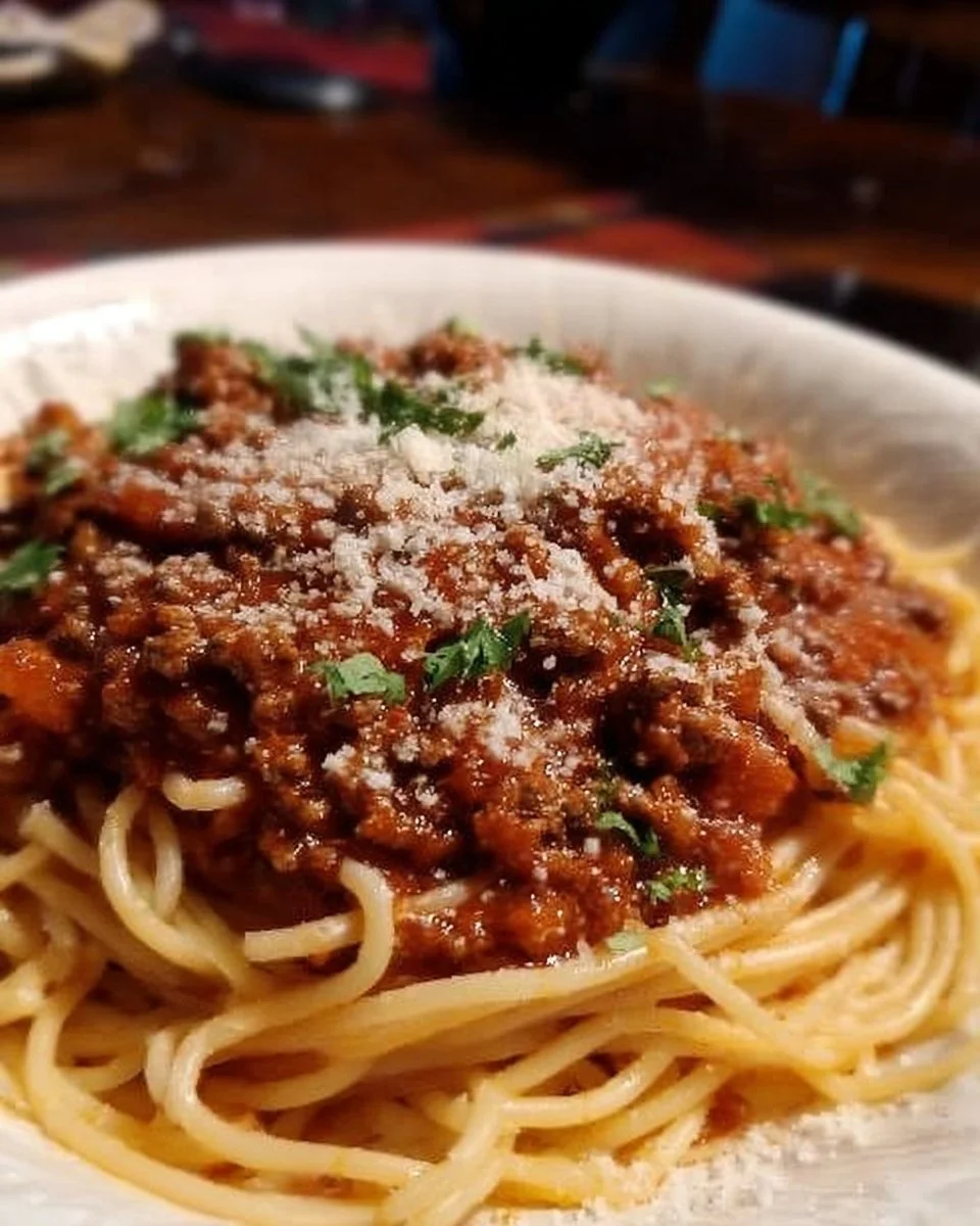 Delicious homemade spaghetti sauce with fresh ingredients in a pot