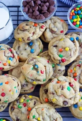 Chocolate Chip M&M Pudding Cookies freshly baked and ready to enjoy