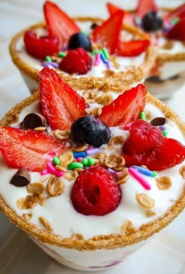 Delicious yogurt sundaes topped with fresh fruits and nuts