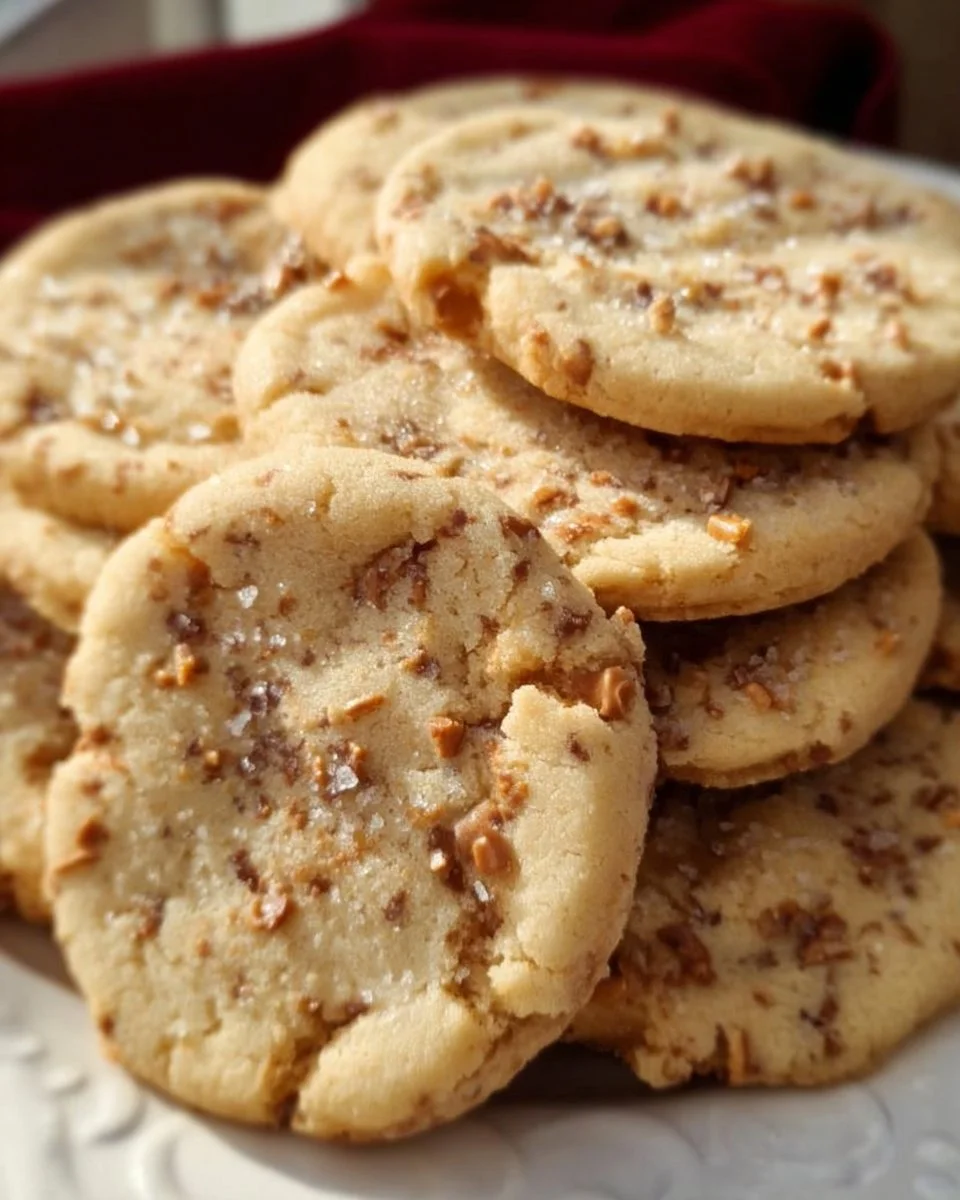 Delicious toffee butter icebox cookies on a plate