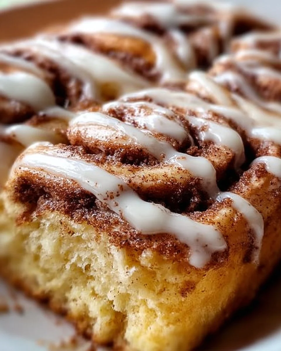 Ultimate Cinnabon cinnamon roll cake featuring fluffy texture and cinnamon swirls