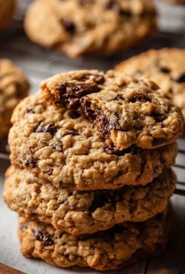 Vegan oatmeal chocolate chip cookies on a cooling rack