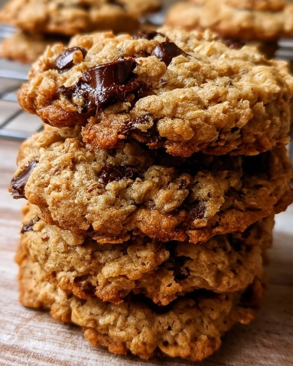 Baking Vegan Oatmeal Chocolate Chip Cookies on a wooden table