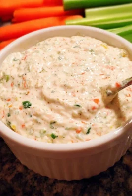 Delicious homemade veggie dip served with fresh vegetables